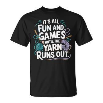 Mom Knitting Joke Yarn Crochet Lover Knitting T-Shirt - Monsterry