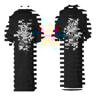 Monkey Christmas Winter Snowflake Snow T-Shirt - Monsterry