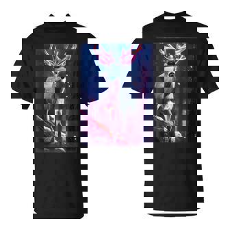 Pictures A Deer Seen Close Up Antlers In A Magical Forest T-Shirt - Monsterry