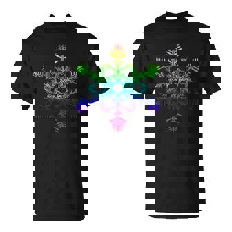 Rainbow Snowflake Gay Pride LGBT Winter Snow Flake Xmas T-Shirt - Monsterry