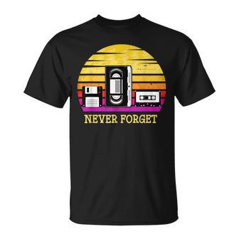 Retro Diskettehs The 80S Never Forget T-Shirt - Geschenkecke