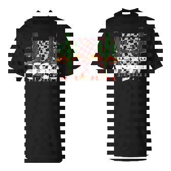 Retro Groovy Cowboy Snowmans Western Cactus Howdy Christmas T-Shirt - Monsterry