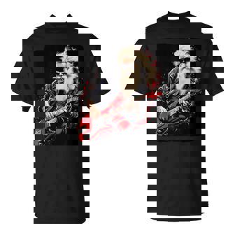 Rock'n Roll Santa Claus Costume For Christmas Eve Party T-Shirt - Monsterry