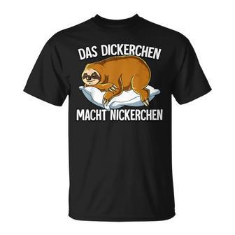 Sloth Das Dickerchen Macht Ein Naperchen T-Shirt - Geschenkecke