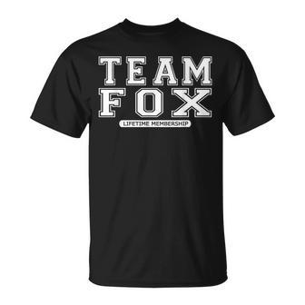 Team Fox Familienmitglied Nachname Reunion Crew Mitglied Geschenk T-Shirt - Geschenkecke