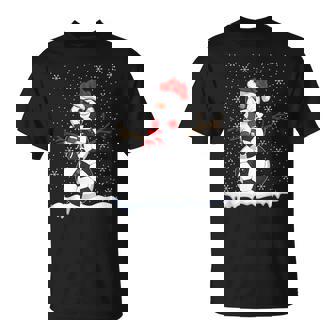 Ugly Sweater Style Snowman Soccer Ball Christmas T-Shirt - Monsterry