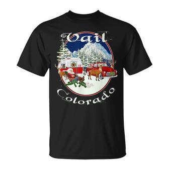 Vail Colorado Rocky Mountains Christmas Skiing Souvenir T-Shirt - Monsterry