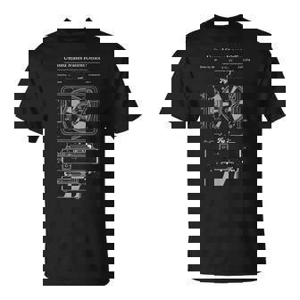 Vinyl Record Player Patent Schematic Turntable Blueprint T-Shirt - Monsterry