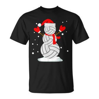 Volleyball Snowman Christmas Shirts T-Shirt T-Shirt - Monsterry