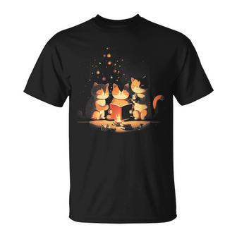 Weihnachtskatze Katze Süßer Hut Kunst Illustration T-Shirt - Geschenkecke