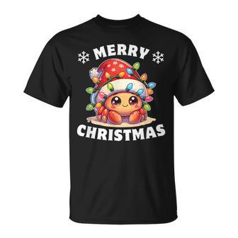 Weihnachtsmütze Weihnachten Lichterkette Einsiedlerkrebs T-Shirt - Geschenkecke