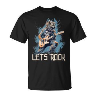 Werewolf Rocker Rockt Die Bühne Mit Seiner Gitarre T-Shirt - Geschenkecke