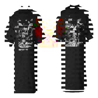 Wine Glass And Snowmen Christmas Wine And Cocktails Lover T-Shirt - Monsterry