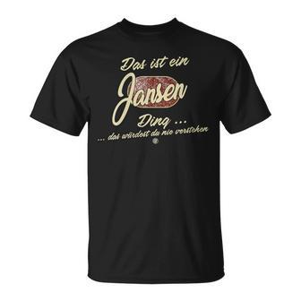 Women's Das Ist Ein Jansen Ding Family Jansen With-Neck S T-Shirt - Geschenkecke