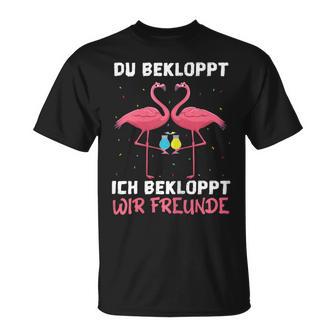 Women's Wine Sparkling Wine Prosecco Du Bekloppt Ich Bekloppt Wir Friends S T-Shirt - Geschenkecke