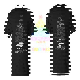 XBml LGBT Snowflake Christmas Tree Merry Xmas LGBT Pride T-Shirt - Monsterry