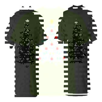 Cat Christmas Tree X-Mas Holiday Kitten Black Cats T-Shirt - Monsterry