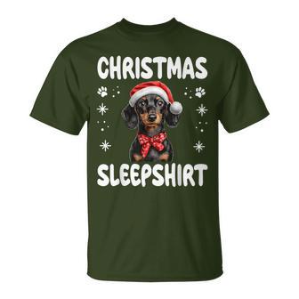 Dachshund Wiener Doxie Dog Nightdress Pyjamas Christmas T-Shirt - Geschenkecke