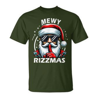Mewy Rizzmas Santa Mewing Rizz Christmas Santa T-Shirt - Thegiftio