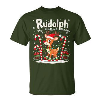 Rudolph The Red Nosed Reindeer Cute Matching Xmas T-Shirt - Thegiftio UK