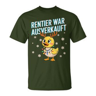 Saying Duck Christmas Reindeer War Ausverkauft T-Shirt - Geschenkecke