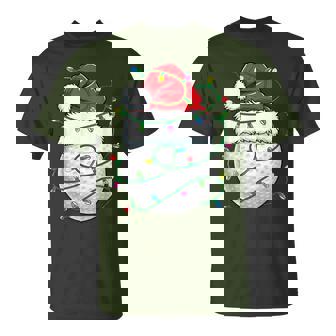 Golf Ball Santa Hat Christmas Golfing Xmas Lights T-Shirt - Monsterry