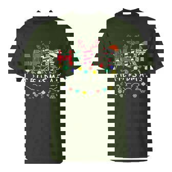 Merry Friendsmas Plaid Leopard Friends Merry Christmas T-Shirt - Thegiftio UK