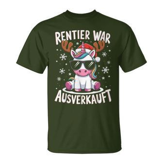 Reindeer Was Ausverkauft Christmas Unicorn Slogan T-Shirt - Geschenkecke