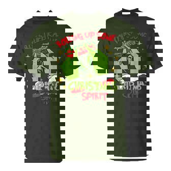 Rolling Up Some Christmas Spirit Xmas Pajamas Holiday Santa T-Shirt | Mazezy