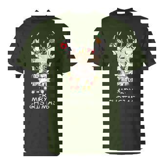 Santa Renna Chihuahua Cane Luci Di Natale Natale Maglietta - Novitaregali