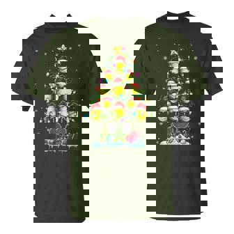 Tennis Balls As Christmas Tree Matching Player Trainer T-Shirt - Monsterry