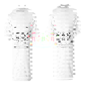 Chillin With My Snowmies Hristmas Squad Crew Snowman T-Shirt - Seseable