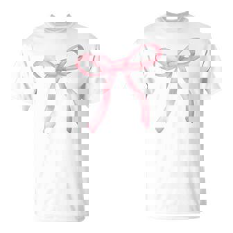 Coquette Bow Simple Pink Cute Girl T-Shirt - Thegiftio