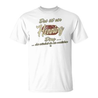 Damen Das Ist Ein Henning Ding Lustiges Familie Henning Mit-Ausschnitt T-Shirt - Geschenkecke