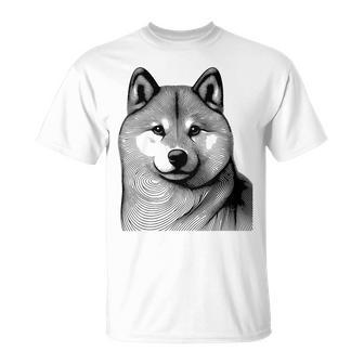 Dog Fingerprint Shiba Inu Dad Mom Gray T-Shirt - Geschenkecke