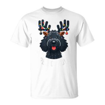 Doodle Dog Reindoodle Reindeer Doodle Christmas Dog T-Shirt - Monsterry