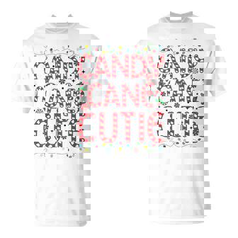 Christmas Candy Cane Lover Crew Xmas Candy Cane Cutie T-Shirt - Thegiftio