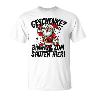 Geschenke Nur Zum Saufen Hier Bier Alkohol German Langu T-Shirt - Geschenkecke