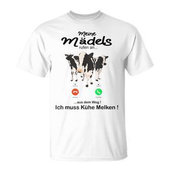 Meine Mäds Rufen An Aus Dem Weg Ich Muss Kühe Melken Cow S T-Shirt - Geschenkecke