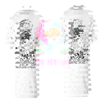 Merry Christmas Santa Claus Black Afro African American Xmas T-Shirt - Monsterry