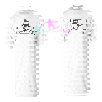 Snowboard Heartbeat 80s 90s Retro Winter Snowboarding T-Shirt - Monsterry