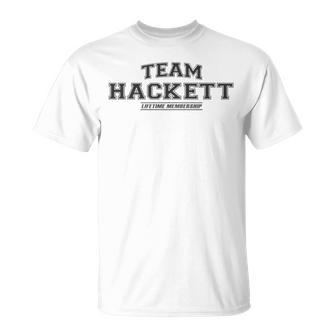 Team Hackett Stolzer Familiennachname Nachname T-Shirt - Geschenkecke