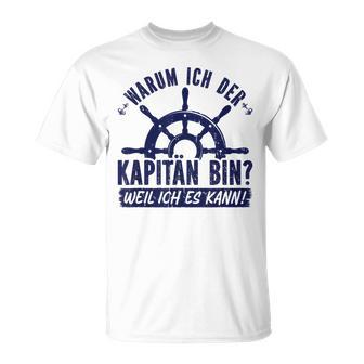 Warum Ich Der Kapänn Bin Weil Ich Es Kann Boat Rider Gray T-Shirt - Geschenkecke