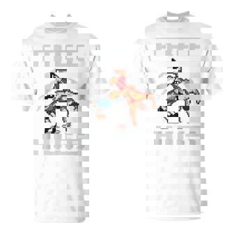 Youth Wrestling Wrestle Kid Boys Free Hugs Pixel T-Shirt - Monsterry