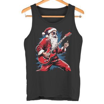 Sweatshirt Noël « Rock & Rock Père Noël Guitariste » – Sweat Humour Musical Pour Les Fêtes, Coupe Classique