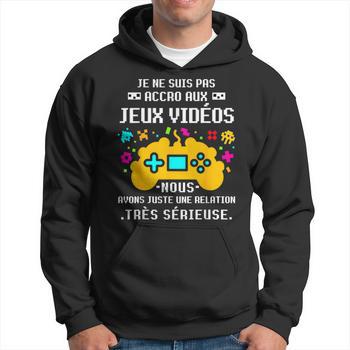 Sweat à Capuche Humour Gamer 'Flemmard' - Pour Ado Garçon Geek - Cadeau Drôle Noël, Anniversaire - Coupe Classique - 11
