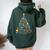 Dna Christmas Tree Science Puns Christmas Teacher Women Oversized Hoodie Back Print Navy Blue
