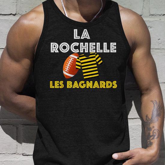 Débardeur Supporter LOU Rugby Lyon - Édition Fan Homme Femme Enfant - Design Ballon Ovale & Nom De La Ville