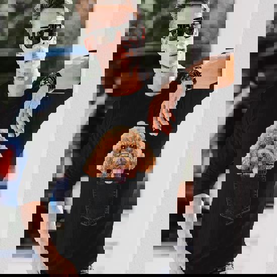 Carino Barboncino Cane Barboncino Caniche Amante Dei Cani E T-shirt Da Uomo Con Stampa Posteriore - Foto 2