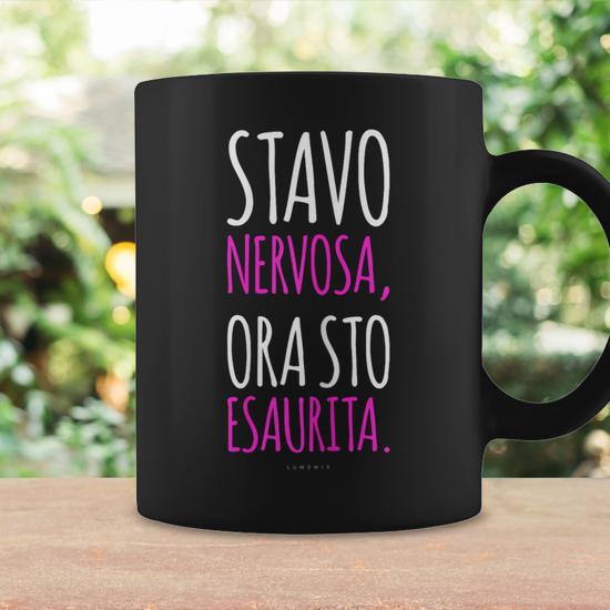 Maglietta Divertente Donna 'Stavo Nervosa Ora STO Esaurita' - 100% Cotone, Frasi Meme, T-Shirt Umoristica